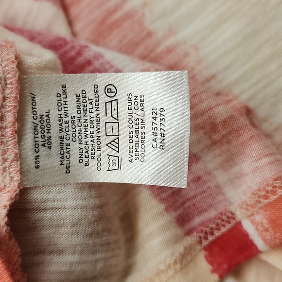 Loft Outlet Peach Toned Ruffle Sleeveless, V Neck, Top, Medium - Picture 4 of 5